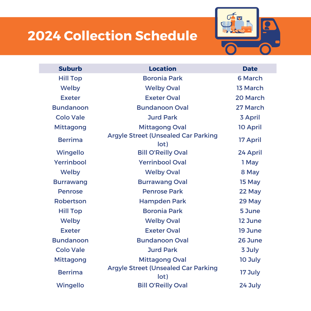 MCRC 2024 Collections timetable 