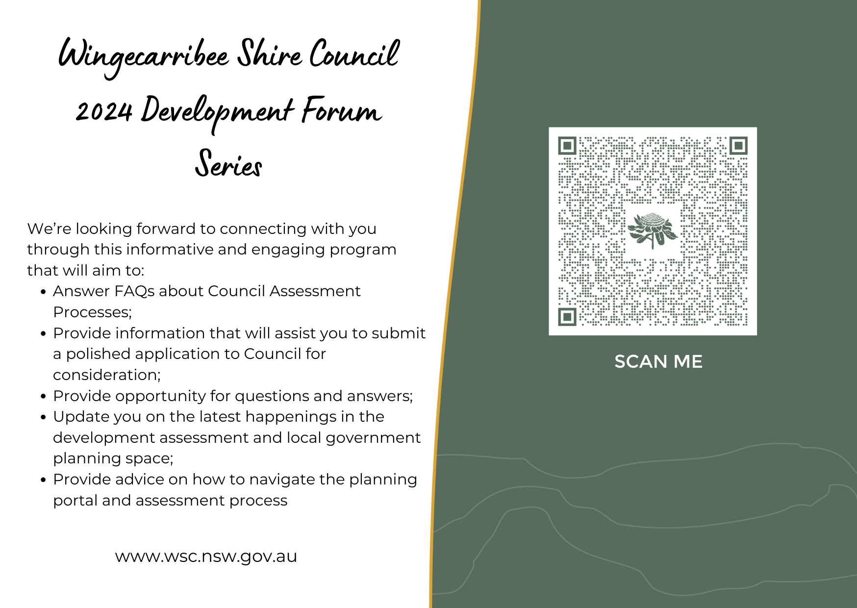 Development Forum Series flyer with event details for 6 and 13 March