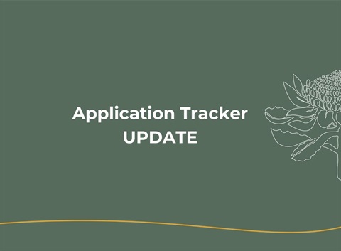 Application Tracker Update cover image with Wingecarribee Shire Council branded waratah