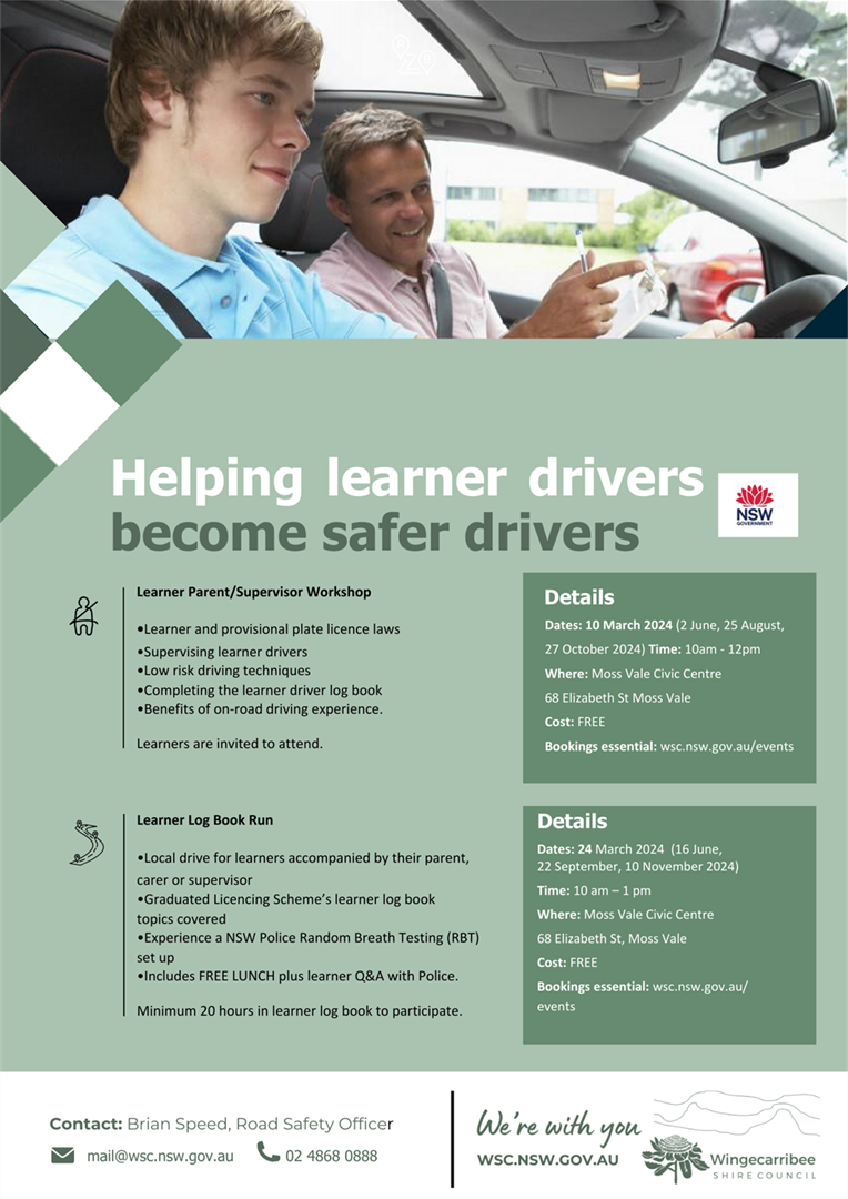 a3 wingecarribee shire council driver safety workshops 2024 flyer